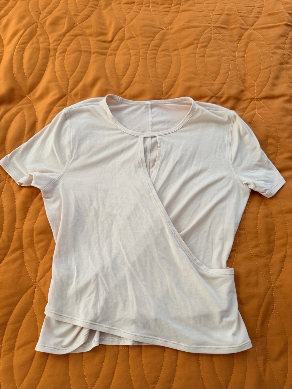 lululemon athletica Light Peach Short Sleeve Wrap Top